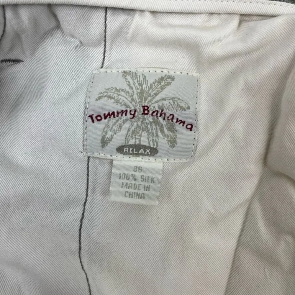 Tommy Bahama Mens Silk Front Pleats Full Length Relax Pants Gray Size 36